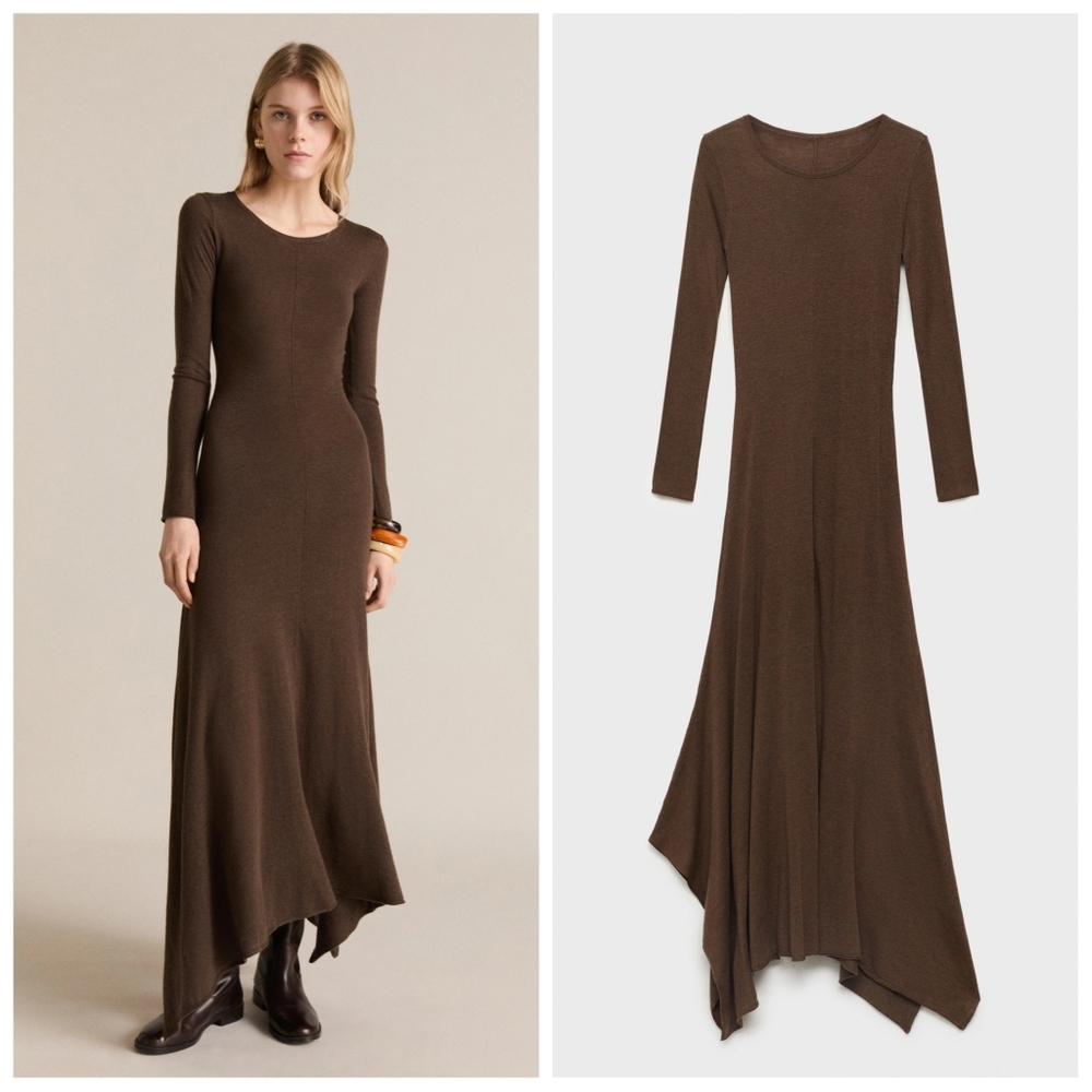 MANGO Asymmetric Knit Dress